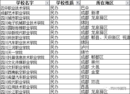 2019年四川单招学校民办的有哪些？分别在什么地方？