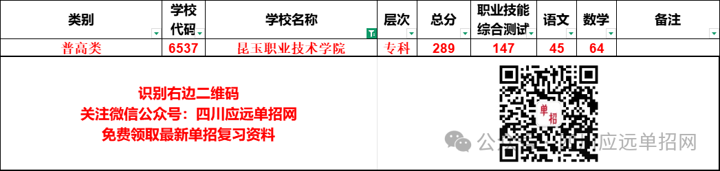 2025年昆玉职业技术学院在四川单招分数线